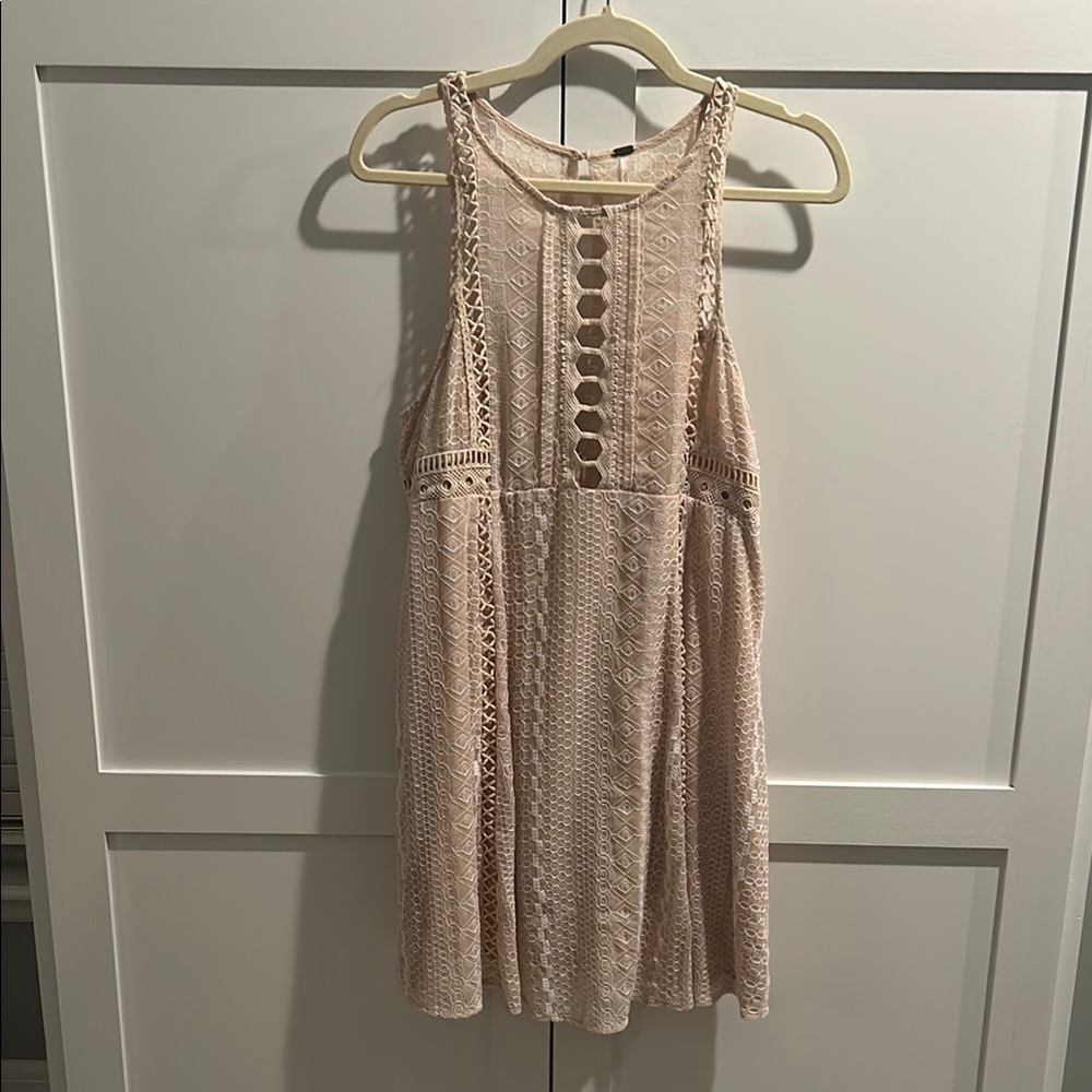 Free People Beige Lace Dress